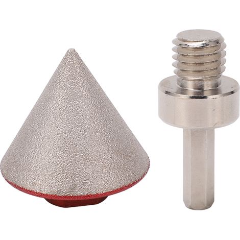 Fraise à chanfreiner diamantée 48 mm avec convertisseur, angle de 60°, pour marbre et verre, filetage métrique M14 (1/5)