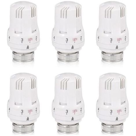 Pair Tête thermostatique radiateur M30 x 1,5 – Lot de 6 pièces – Régulation automatique de température – Protection anti-gel (1/5)