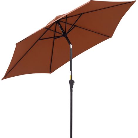 Parasol droit inclinable Ø2,6x2,35 m aluminium, finition soignée (1/5)