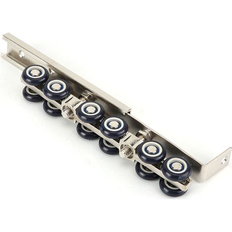 Kit de 2 roulettes silencieuses pour porte coulissante, portail et placard (12 pièces). (1/5)
