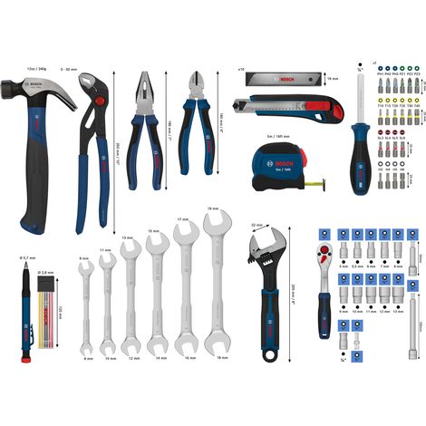 Bosch PRO Hand Tool - Mixed Set Hand Tool Mixed Set, 89 pcs 1600A03AL2 (1/5)