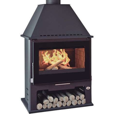 Fm Calefaccion – Poêle à bois ventilé 12.6 kW – Double combustion – Évacuation supérieure – Volume de chauffe 335 m3 – Acceptant bûches jusqu'à 62 cm (1/3)