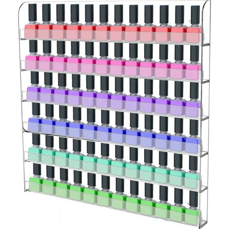 Étagère à vernis à ongles murale Montage mural Organisateur de vernis à ongles transparent 6 couches (1/5)