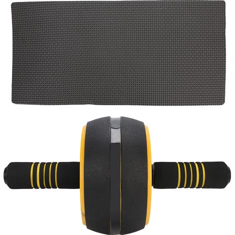 Rouleau Abdomen Fitness avec Poignée Détachable - Équipement d'Exercice Abdominal Jaune (1/5)