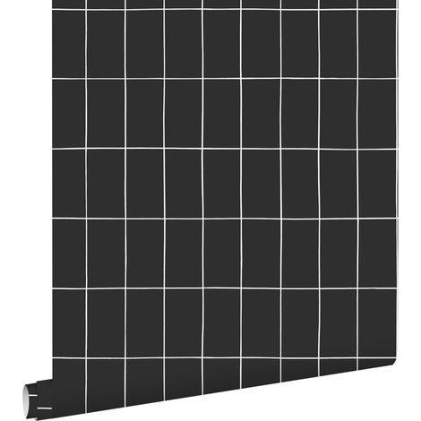 papier peint carrelage noir et blanc  - ESTAhome