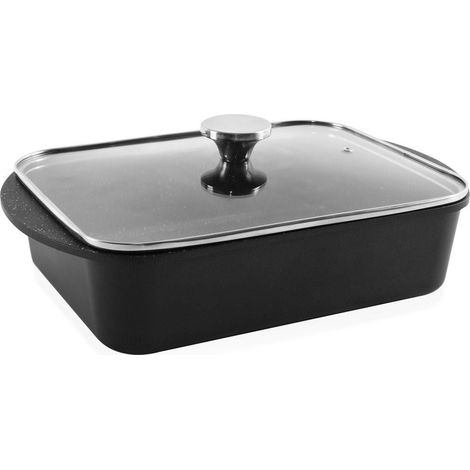 Asadera de granito con tapa rectangular GRANDE 4,4 l, 35 x 22,5 cm (1/5)