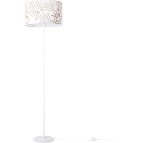 Paco Home Lampadaire Salon Chambre À Coucher E27 Jungle Motif Palmiers Nature Vert (Ø38cm),  Lampadaire - Blanc