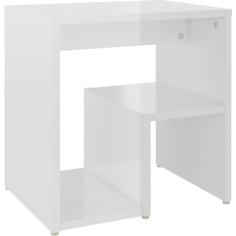 Maison Exclusive - Mesita de noche madera contrachapada blanco br (1/5)