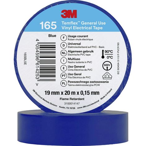 3M  165BL5E Isolierband  Blau (L x B) 20 m x 19 mm 1 St.