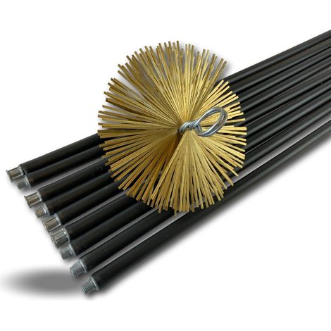 Kit ramonage classique conduit non gainé Hérisson acier 9 cannes de 1,4 m Ø 200 mm - Kit classique acier long