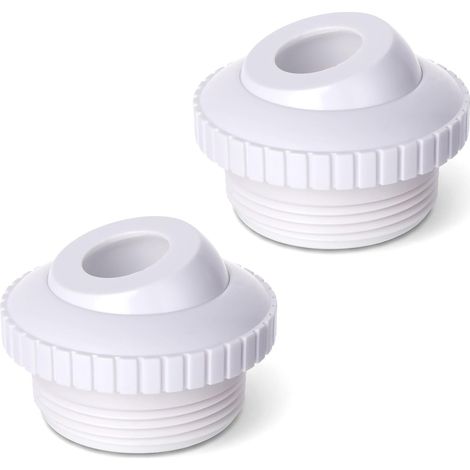 Lot de 2 buses d'entrée de piscine 3/4" - Buse d'admission - Pièces de rechange pour buses de retour de piscine - Accessoires avec filetage MIP 1-1/2" pour le nettoyage de la piscine (1/5)