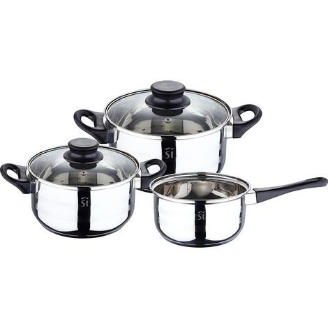 San Ignacio Batería de cocina cromada 5 piezas moderna (1/5)
