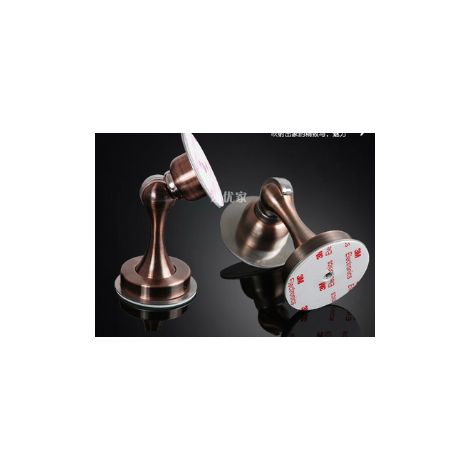 Arrêt de Porte Magnétique en Acier Inoxydable 304 avec Base Épaisse en Couleur Cuivre Rouge - Installation Facile Sans Perçage - Pour Bois, Carrelage, Béton - Stoppeur et Capteur de Porte
