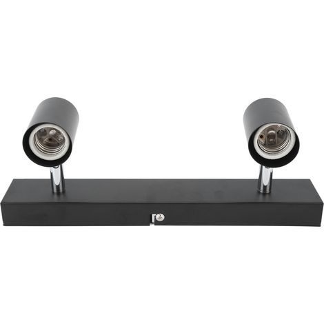 Projecteur sur rail LED à deux ampoules fixes avec têtes orientables, luminaires de plafond pour cuisine, placard ou hall d'entrée (1/5)