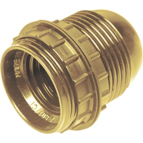 poly pool - portalampada e27 con 2 ghiere corpo filettato oro
