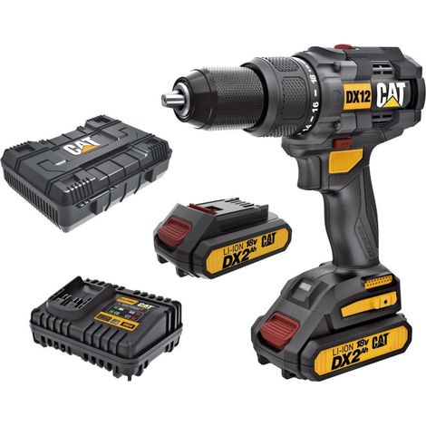 SCHLAGBOHRER BÜRSTENLOS MIT BATTERIEN18V 2.0AH CATERPILLAR DX12 (1/5)