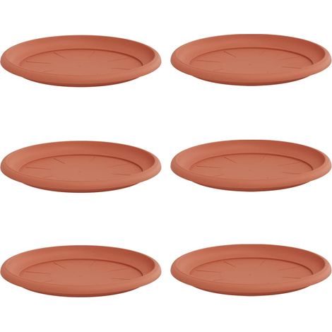 Maison Exclusive - Vassoio Rotondo per Fiori 6 pcs Rosso Mattone Ø 27 x 2,5 cm