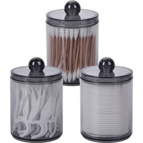 Porta cotton fioc in 2 pezzi, contenitore per cotton fioc, dispenser per cotton fioc, scatola portaoggetti, porta cotton fioc per batuffoli di cotone per il bagno, (1/5)