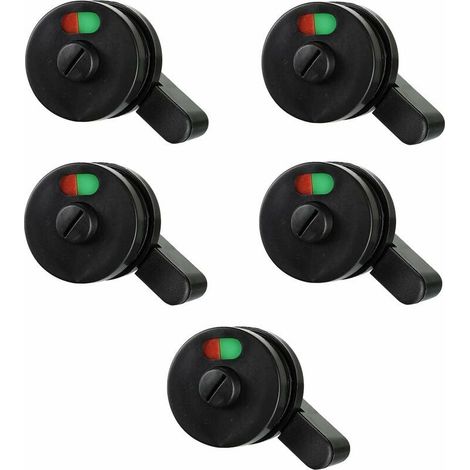 Cloison Indiquant La Serrure De Porte Indicateur De Confidentialité Serrure De Porte De Toilette pour Salle De Bain Toilettes Toilettes Publiques Porte De SéParation , 5Pcs Noir -INHHU (1/5)