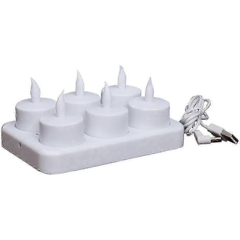 Bougies chauffe-plat rechargeables sans flamme avec télécommande LED et minuterie pour la décoration intérieure, centre de table sans flamme (1/5)