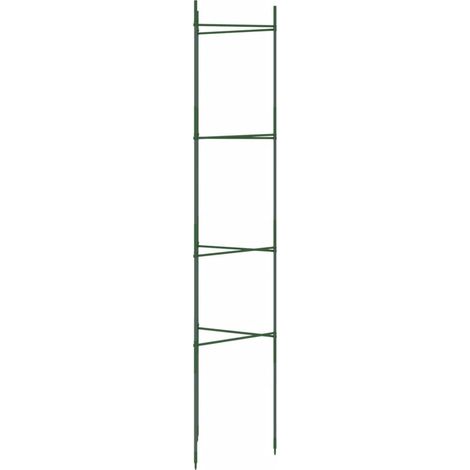 Lot de 8 cages à tomates ajustables 32 x 29 x 154 cm soutien optimal jardin en acier vert (1/5)