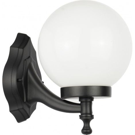 Wandlampe Kugel Schirm Schwarz Weiß IP43 E27 Garten Haus Hof
