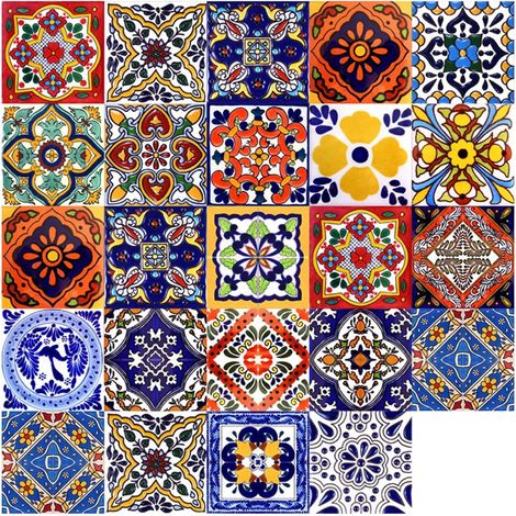 Lot de 24 stickers pour carrelage en PVC dimensions 15 x 15 cm étanches style marocain pour cuisine et salle de bain (1/5)
