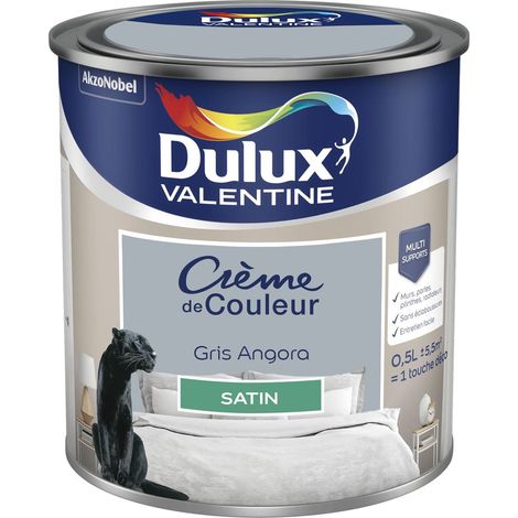 [PROMO] Peinture Crème De Couleur Satin Gris Angora 0,5 L - Dulux Valentine