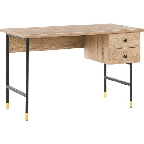 Home Office Desk ABILEN Light Brown 120 cm 60 cm with Storage