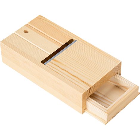 Seifenhobel aus Holz, Seifenrasierer mit scharfer Klinge, Rasierschubladenbox für handgemachte Seifenherstellung, Trimmwerkzeug