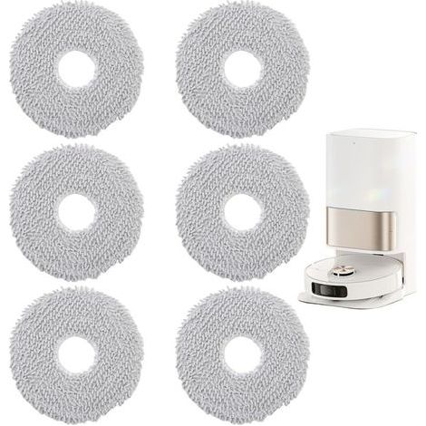 12 Pièces Chiffon de Rechange Lavable pour Dreame L20 Ultra/X40 Ultra Complete/L10s Ultra/L10s Pro Ultra Heat/L10 Ultra/Xiaomi X20+/X10+ Robot Lavette Tampons de Nettoyage en Microfibre Remplacement (1/5)
