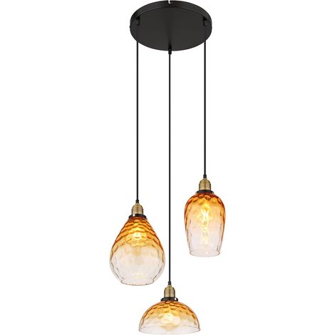 Globo - lámpara colgante - Salvy - ámbar - vidrio - Ø 46cm - E27 (1/3)