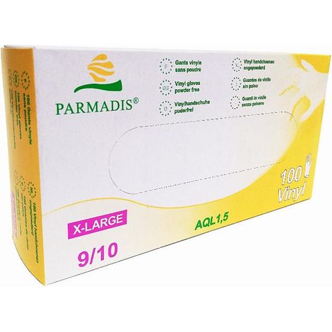 Caja de 100 T.S 6/7 CRISTAL HYGIENE Guantes de vinilo de un solo uso sin polvo - FG2237T6