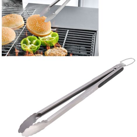 Pince de cuisine antiadhésive en acier inoxydable avec anneau de suspension, idéale pour barbecue et camping (1/5)
