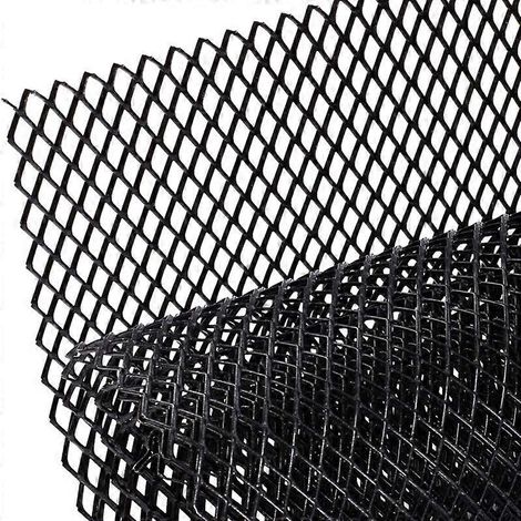 Schwarzer Aluminium-Diamantgrill 8x16mm für Autos, Autogrilleinsatz, Stoßstangengitter, Karosseriegitter, Zubehör für die äußere Tuning-Ära.