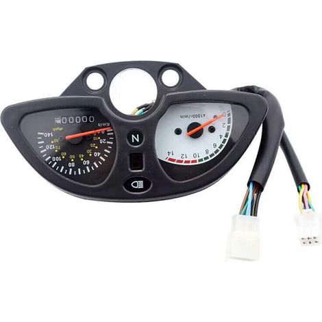Kit universel de compteur kilométrique, de compteur de vitesse et de tachymètre numérique LCD 12 V pour moto (FK-FFY) (1/4)