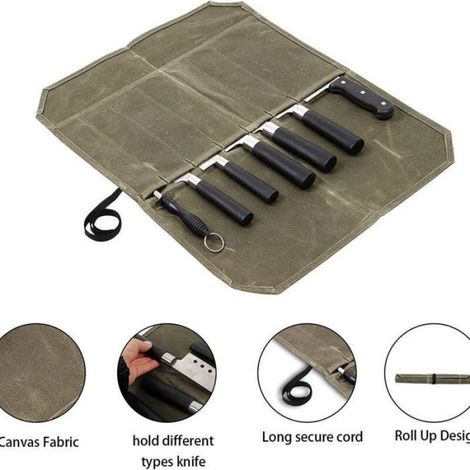 Sac De Rangement Pour Couteaux - 56 X 45 Cm - Jusqu À 7 Couteaux De Cuisine - Pour Chef Ou Voyage - 1 Pièce (1/4)