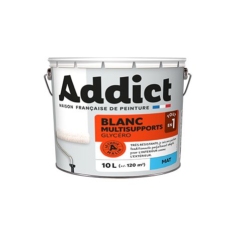 Glycéro-Farbe für Mehrfachuntergründe Fleckig 10 Liter Mattweiß - Addict