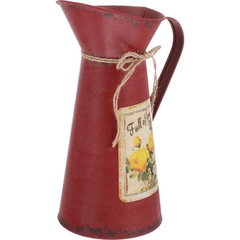Vase à Fleurs Vintage - Arrosoir Rustique - Décoration de Maison de Campagne - Vase en métal - Seau en Fer - pour Balcon, Bureau, Salon, Table (1/5)