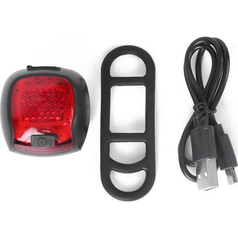 Feu arrière vélo USB rechargeable, lumière de frein pour VTT, équipement cycliste signalisation arrière (1/5)