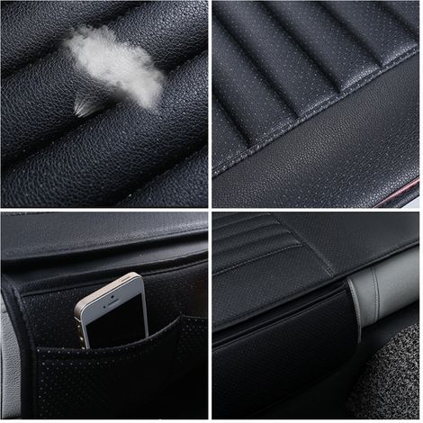 Coussin de siège auto en cuir PU, antidérapant et universel, pour conducteurs et employés de bureau.
