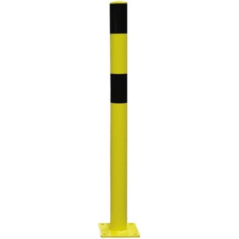 Poteau De Protection Acieravec Platine - Tube ø159 Mmnoir / Jaune -h 1,18m (1/4)