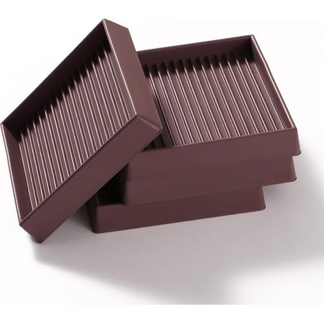 4 Pièces 7.6cm Patin Carrés Antidérapant en Caoutchouc, Bed Sofa Wheel Anti-Slip Pad, Pied en Caoutchouc Pad, pour Lit Armoire Canapé Chaise Table, Marron (1/5)