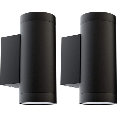 2 Applique Murale Exterieur GU10 Aluminium Up/Down Eclairage IP65 Etanche Lampe Murale pour Jardin Couloir Entree Patio Noir (1/5)