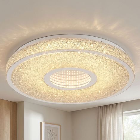 Plafonnier LED pour salon « Memory », gris métallisé, D 38 cm (1/5)