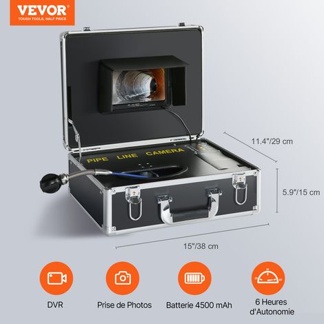 VEVOR Camera Inspection Canalisation 30 m Endoscope deEcran 7'' avec Enregistreur DVR Etanche IP68 12 LED Reglables Carte SD 16 Go pour Conduit Tuyaux Egout Maison Evacuation des Eaux Usee Plomberie — vue 2
