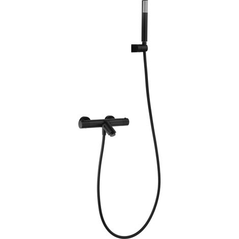 Grifería termostática para bañera y ducha hecha de latón con acabado negro mate Monza de Imex