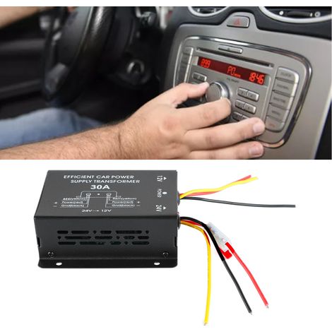 (Exklusiv für Mexiko) 30A Abwärtswandler für Navigations-Audiosysteme in Pkw, Lkw und Bussen: Hochspannungs- zu Niederspannungs-Stromversorgung (24V DC auf 12V DC). (1/5)