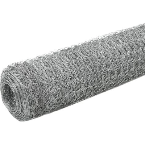 vidaXL Recinzione in Rete per Pollaio Acciaio Zincato 25x1,5m