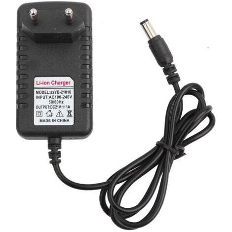 100–240 V, 50/60 Hz, 21 V, 1 A Lithium-Ladegerät – Dicker Kupferkern – Überspannungs- und Kurzschlussschutz – EU-Stecker (1/3)